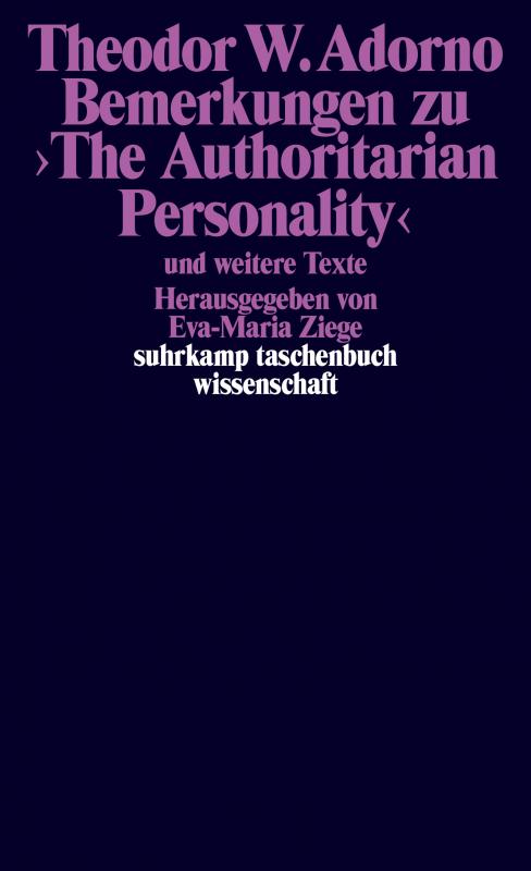 Cover-Bild Bemerkungen zu ›The Authoritarian Personality‹