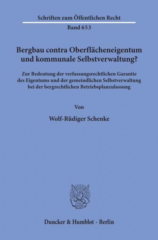 Cover-Bild Bergbau contra Oberflächeneigentum und kommunale Selbstverwaltung?