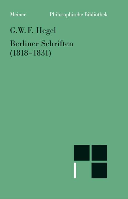 Cover-Bild Berliner Schriften (1818–1831)