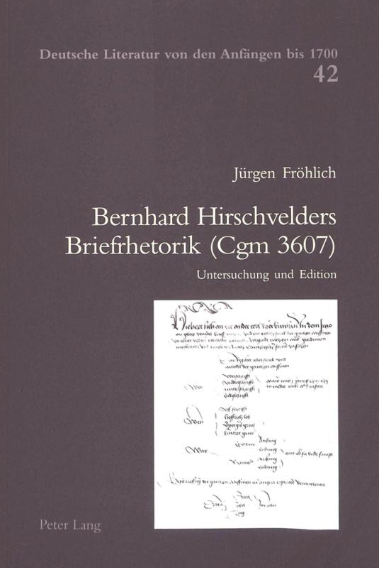 Cover-Bild Bernhard Hirschvelders Briefrhetorik (Cgm 3607)