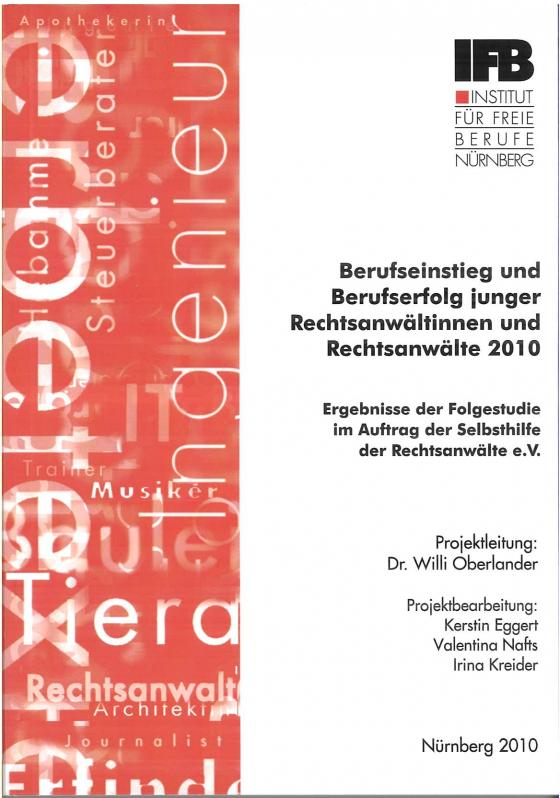 Cover-Bild Berufseinstieg und Berufserfolg junger Rechtsanwältinnen und Rechtsanwälte 2010