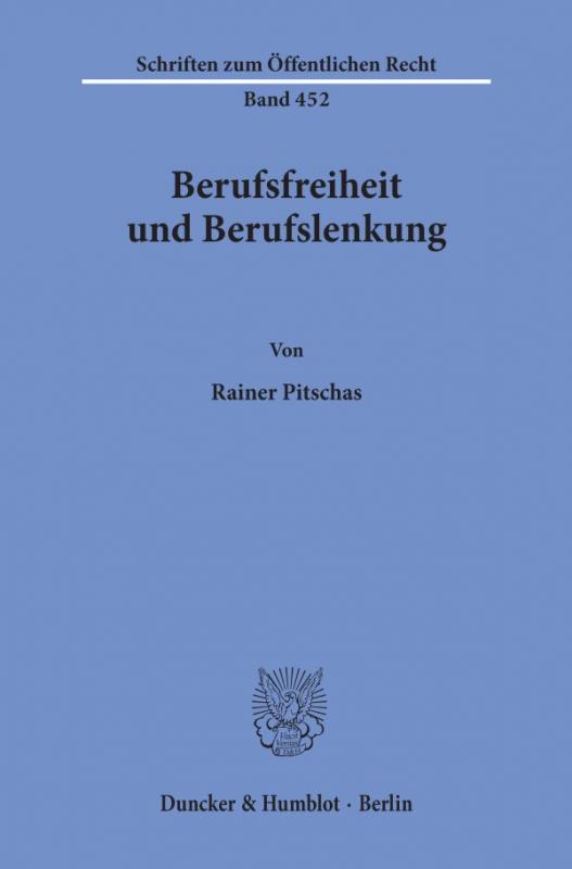 Cover-Bild Berufsfreiheit und Berufslenkung.