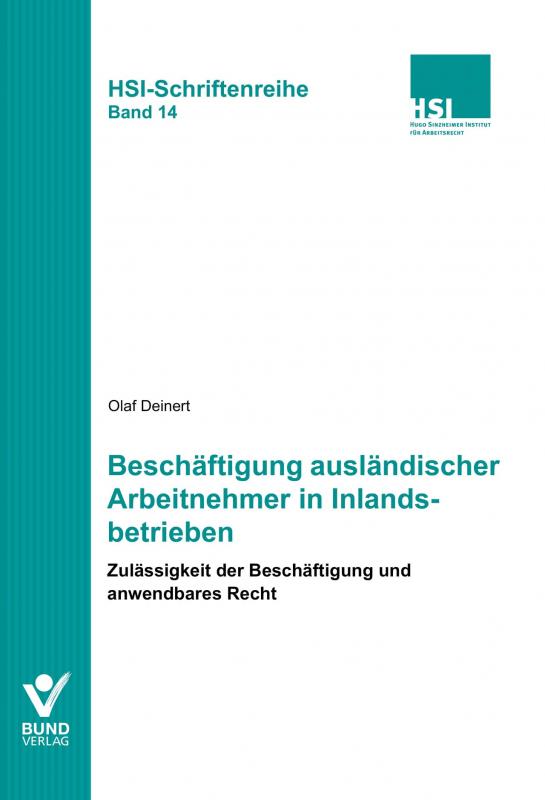 Cover-Bild Beschäftigung ausländischer Arbeitnehmer in Inlandsbetrieben