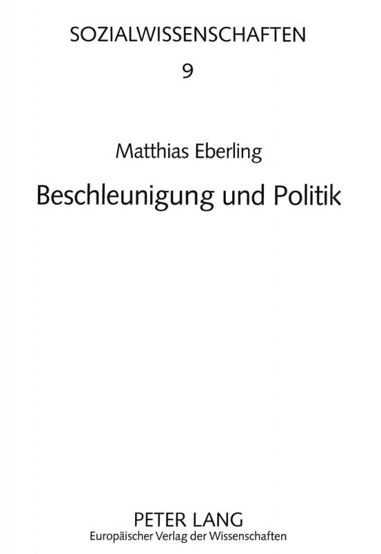 Cover-Bild Beschleunigung und Politik