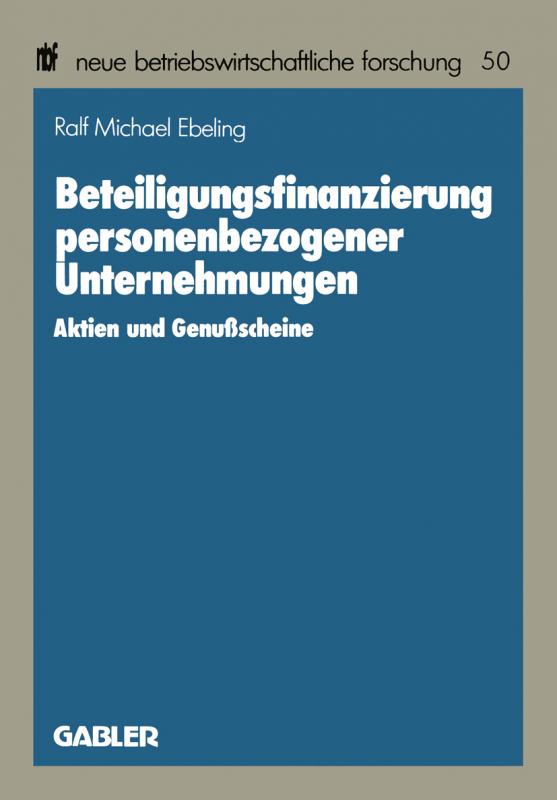 Cover-Bild Beteiligungsfinanzierung personenbezogener Unternehmungen