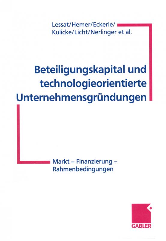 Cover-Bild Beteiligungskapital und technologieorientierte Unternehmensgründungen