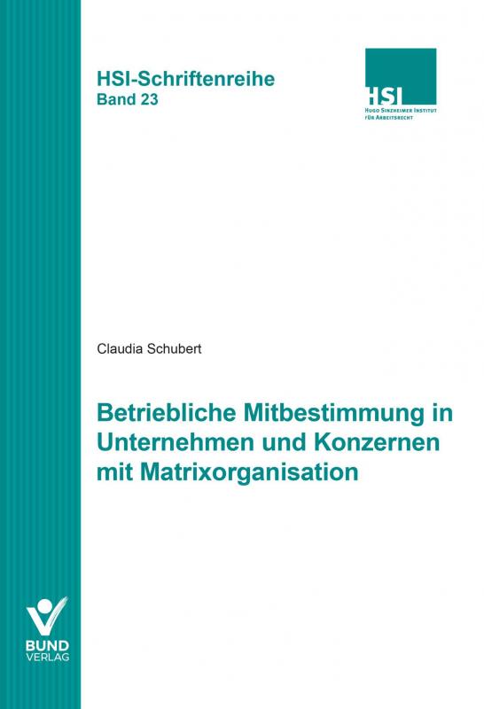 Cover-Bild Betriebliche Mitbestimmung in Unternehmen und Konzernen mit Matrixorganisation