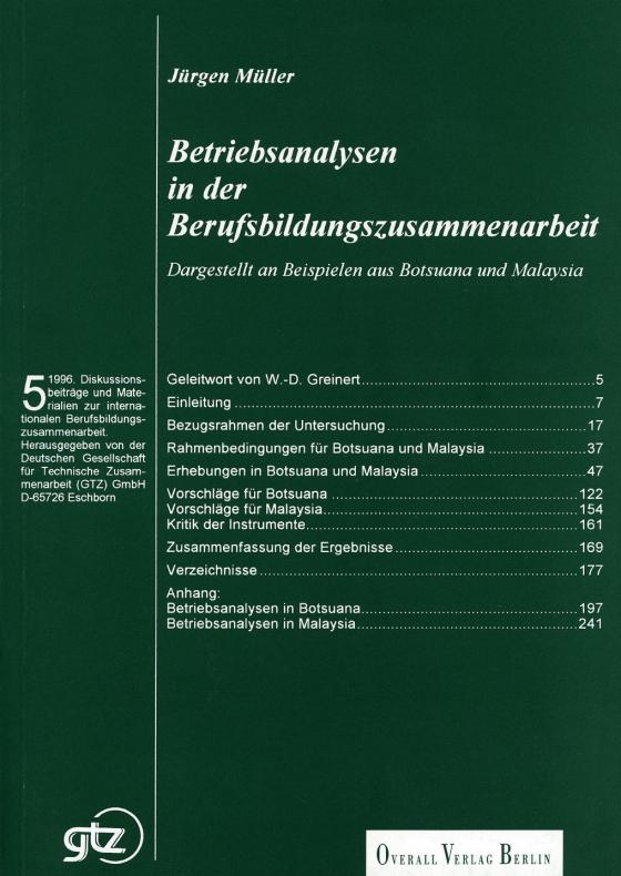 Cover-Bild Betriebsanalysen in der Berufsbildungszusammenarbeit