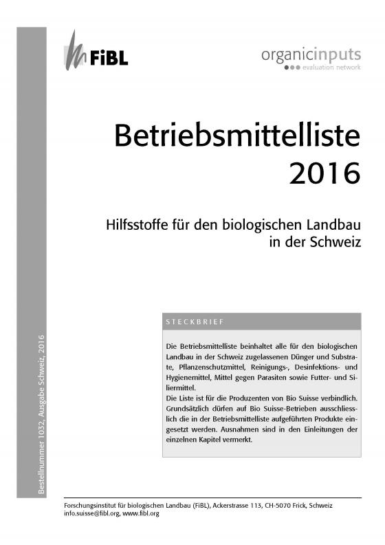 Cover-Bild Betriebsmittelliste 2016