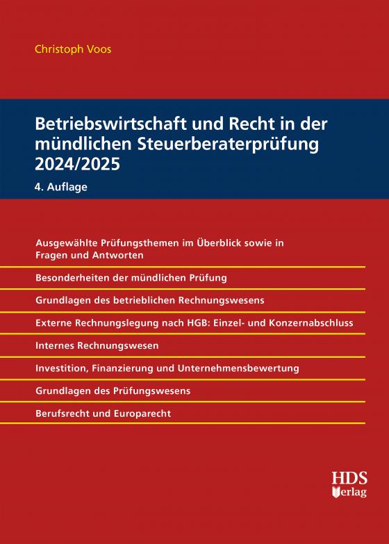 Cover-Bild Betriebswirtschaft und Recht in der mündlichen Steuerberaterprüfung 2024/2025