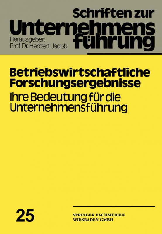 Cover-Bild Betriebswirtschaftliche Forschungsergebnisse