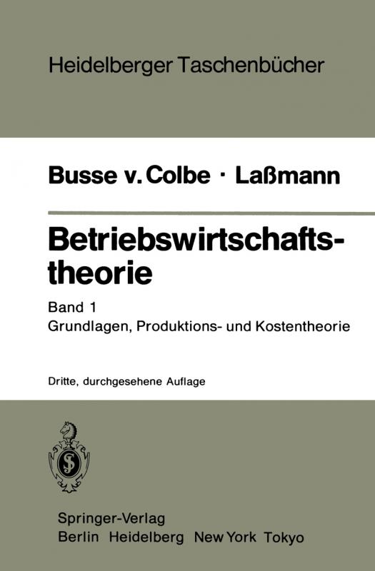 Cover-Bild Betriebswirtschaftstheorie