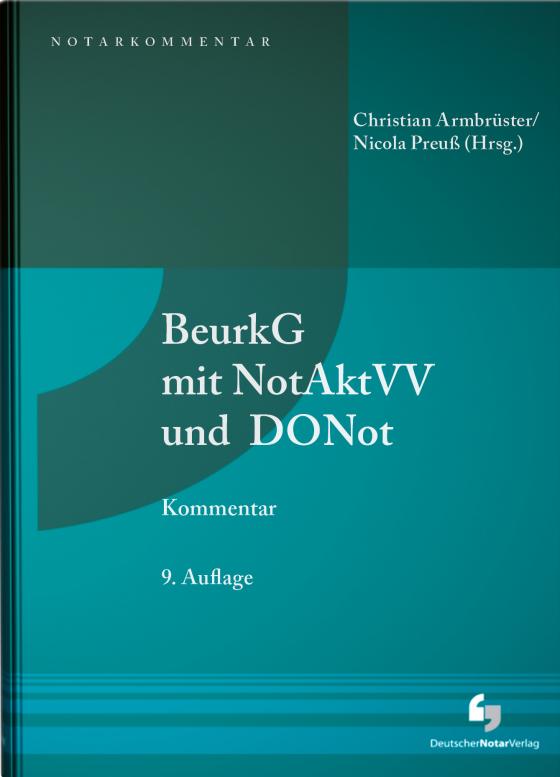 Cover-Bild BeurkG mit NotAktVV und DONot