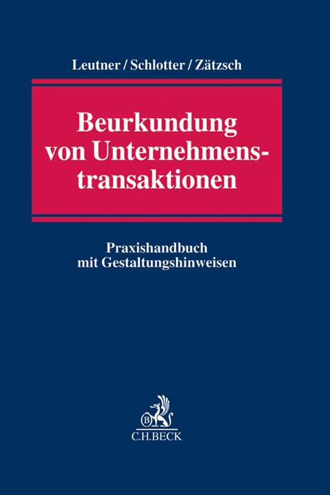 Cover-Bild Beurkundung von Unternehmenstransaktionen