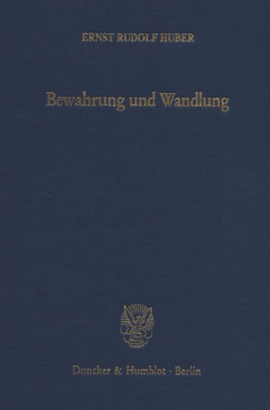 Cover-Bild Bewahrung und Wandlung.