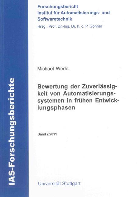Cover-Bild Bewertung der Zuverlässigkeit von Automatisierungssystemen in frühen Entwicklungsphasen