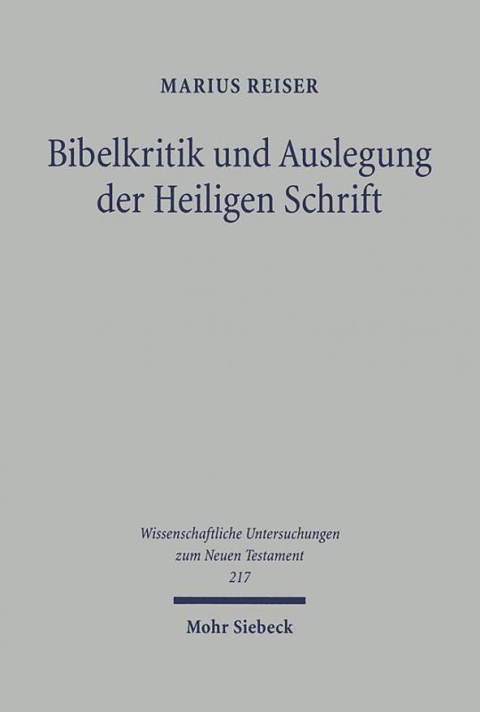 Cover-Bild Bibelkritik und Auslegung der Heiligen Schrift