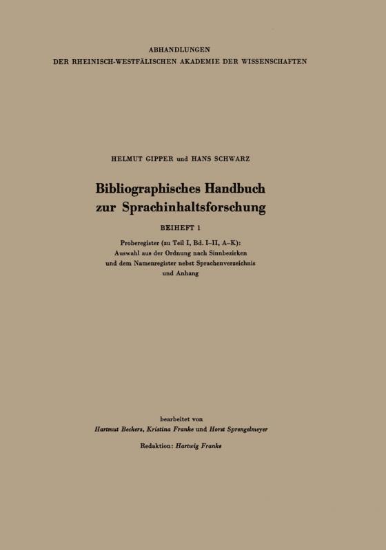Cover-Bild Bibliographisches Handbuch zur Sprachinhaltsforschung