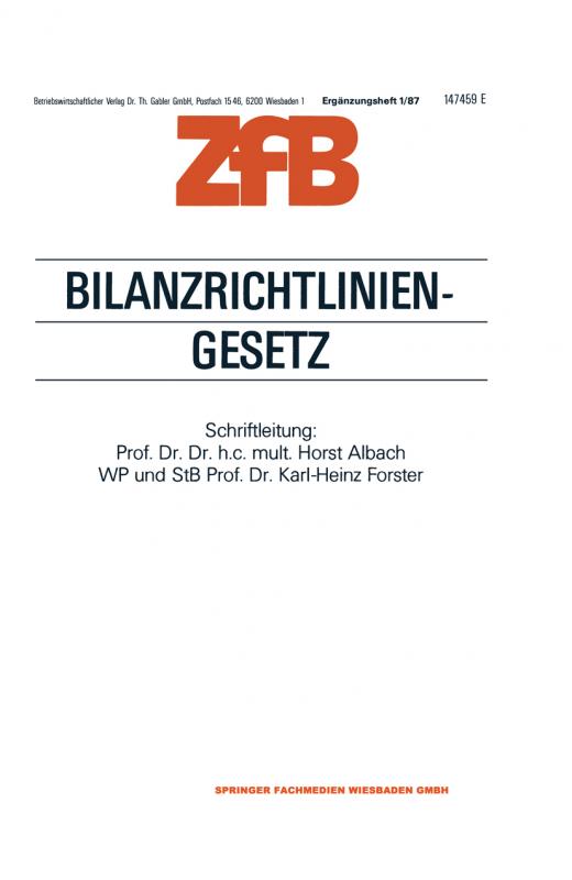 Cover-Bild Bilanzrichtlinien-Gesetz