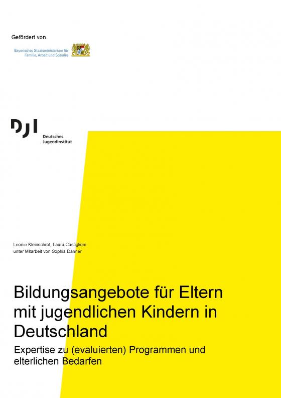 Cover-Bild Bildungsangebote für Eltern mit jugendlichen Kindern in Deutschland