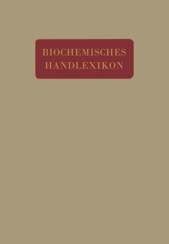 Cover-Bild Biochemisches Handlexikon