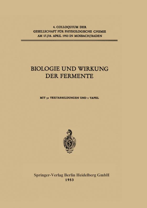 Cover-Bild Biologie und Wirkung der Fermente