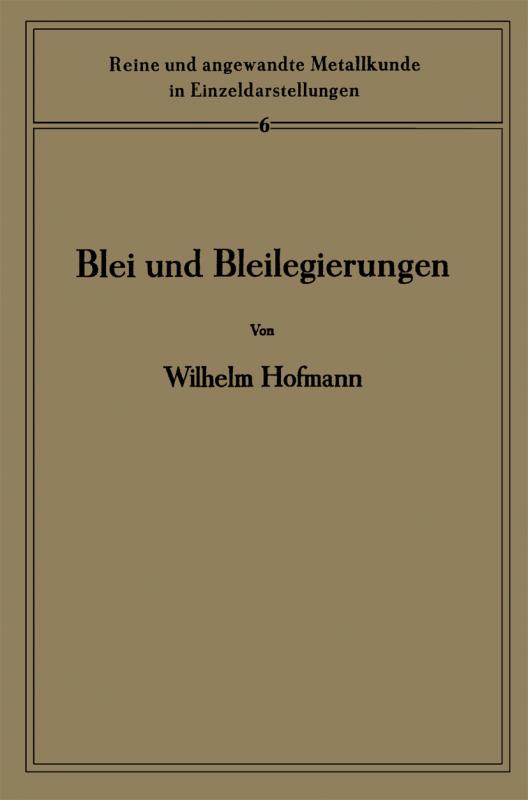 Cover-Bild Blei und Bleilegierungen