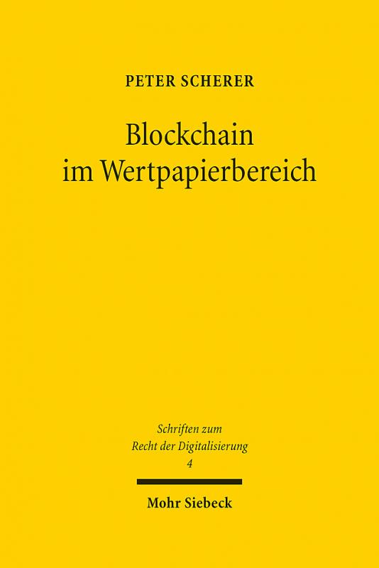 Cover-Bild Blockchain im Wertpapierbereich