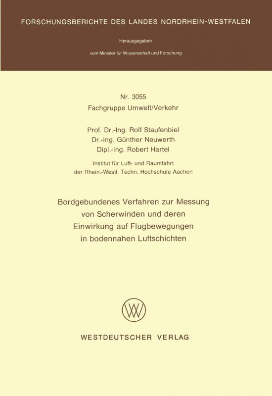 Cover-Bild Bordgebundenes Verfahren zur Messung von Scherwinden und deren Einwirkung auf Flugbewegungen in bodennahen Luftschichten