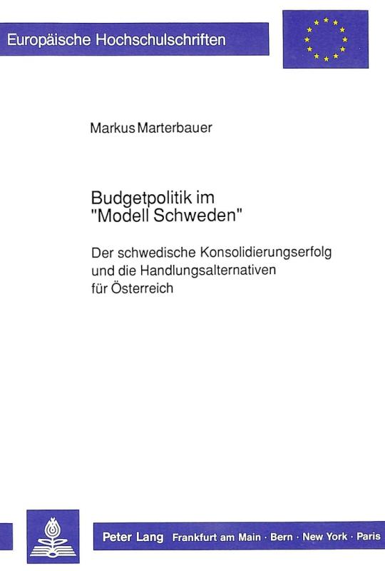 Cover-Bild Budgetpolitik im «Modell Schweden»