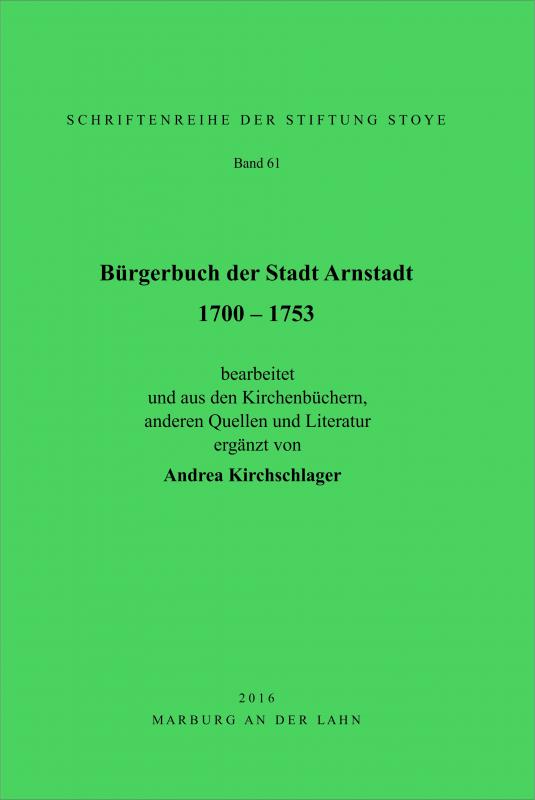 Cover-Bild Bürgerbuch der Stadt Arnstadt 1700 - 1753