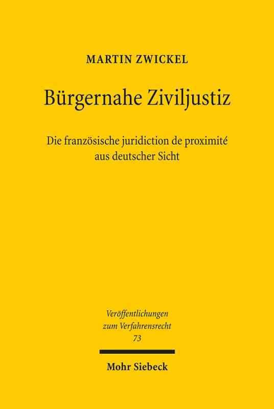 Cover-Bild Bürgernahe Ziviljustiz: Die französische juridiction de proximité aus deutscher Sicht