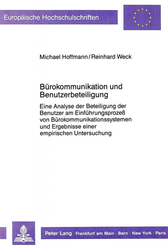 Cover-Bild Bürokommunikation und Benutzerbeteiligung