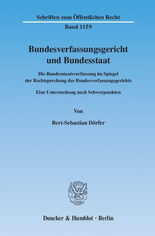Cover-Bild Bundesverfassungsgericht und Bundesstaat.