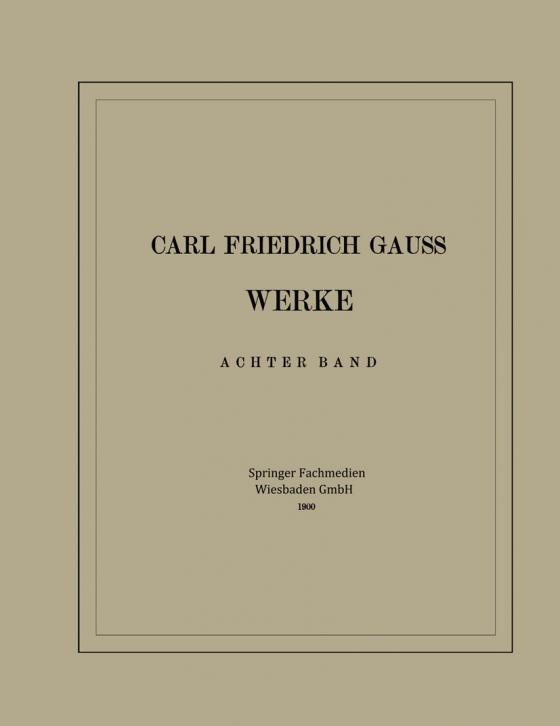 Cover-Bild Carl Friedrich Gauss Werke