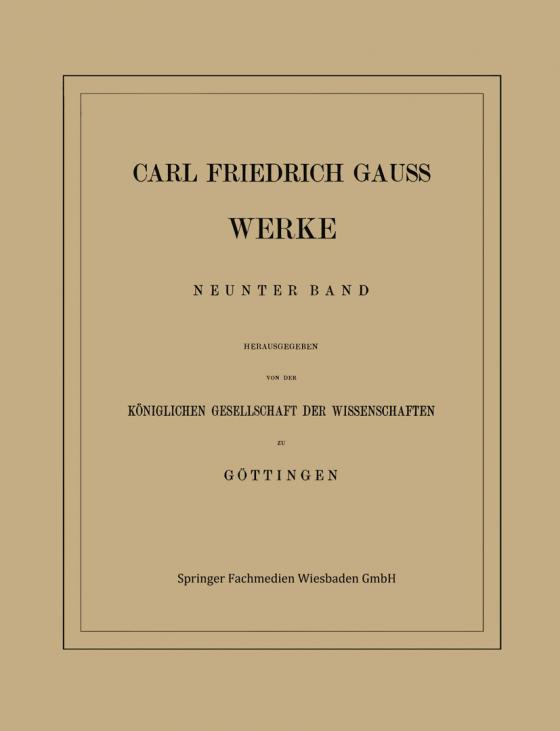 Cover-Bild Carl Friedrich Gauss Werke