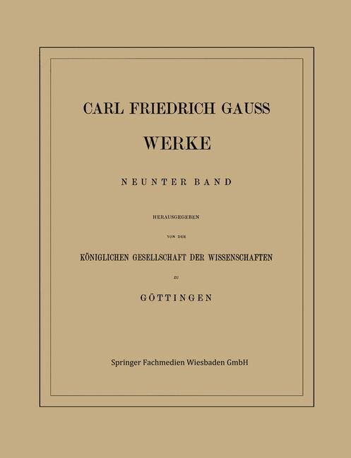 Cover-Bild Carl Friedrich Gauss Werke