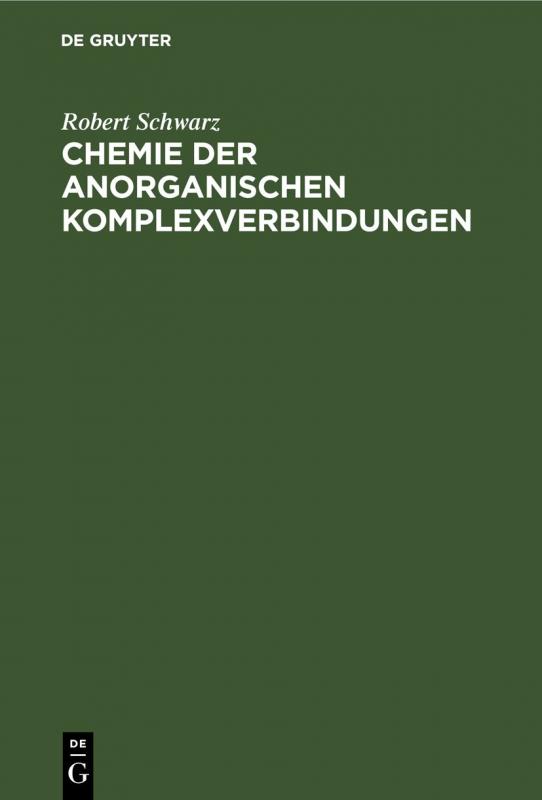 Cover-Bild Chemie der anorganischen Komplexverbindungen