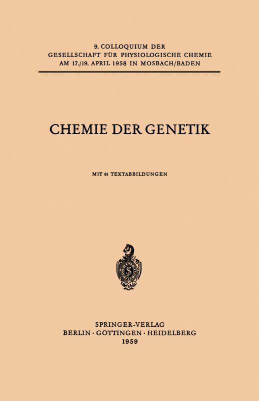 Cover-Bild Chemie der Genetik