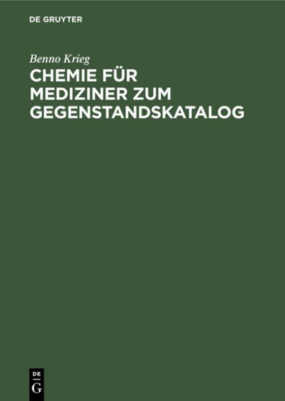 Cover-Bild Chemie für Mediziner zum Gegenstandskatalog