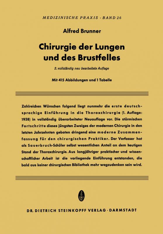 Cover-Bild Chirurgie der Lungen und des Brustfelles