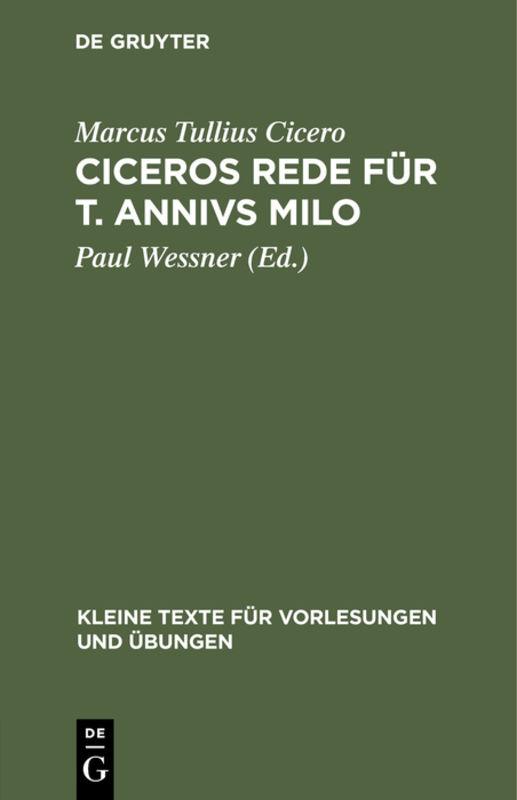 Cover-Bild Ciceros Rede für T. Annivs Milo