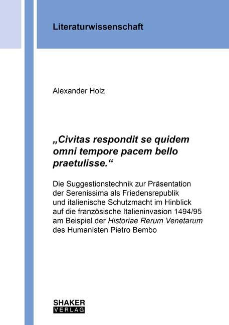 Cover-Bild „Civitas respondit se quidem omni tempore pacem bello praetulisse.“