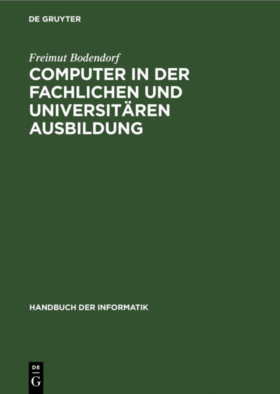 Cover-Bild Computer in der fachlichen und universitären Ausbildung