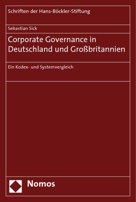 Cover-Bild Corporate Governance in Deutschland und Großbritannien