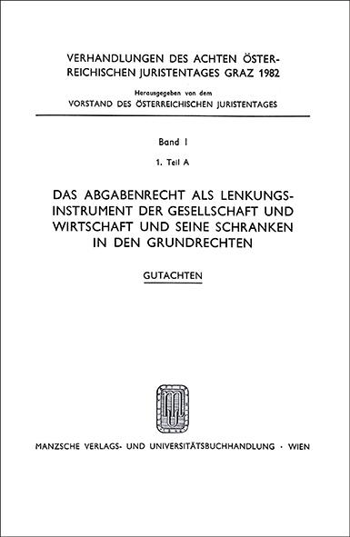 Cover-Bild D. Abgabenrecht als Lenkungs- instrument d.Gesellschaft u. Wirtschaft ...