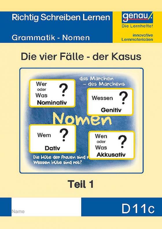 Cover-Bild D11c - Grammatik - Nomen, Die vier Fälle - der Kasus Teil 1