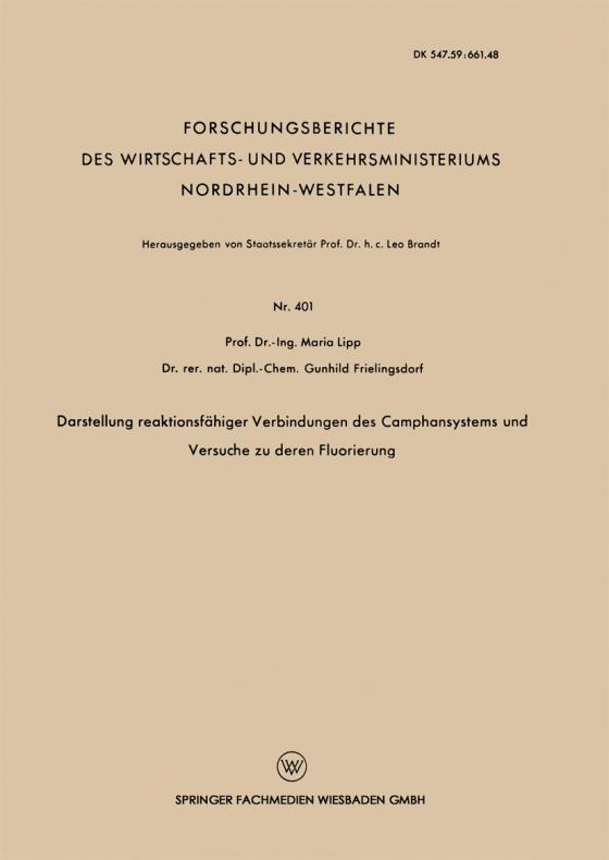 Cover-Bild Darstellung reaktionsfähiger Verbindungen des Camphansystems und Versuche zu deren Fluorierung