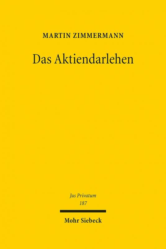 Cover-Bild Das Aktiendarlehen