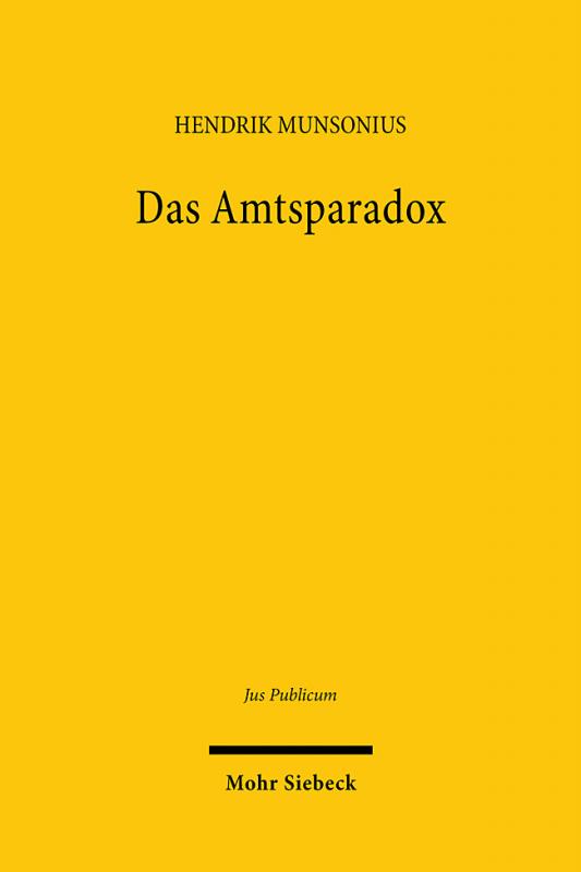Cover-Bild Das Amtsparadox